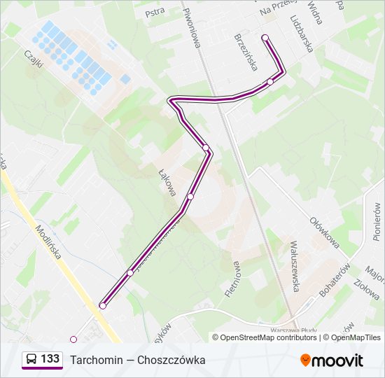 133 bus Line Map