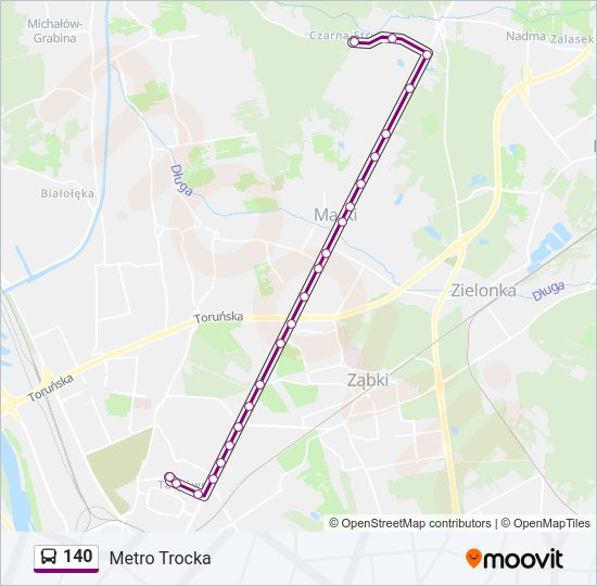 140 bus Line Map