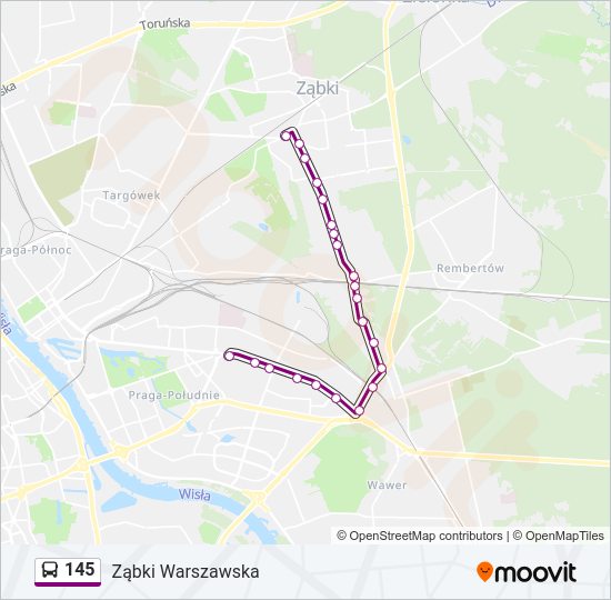 145 bus Line Map