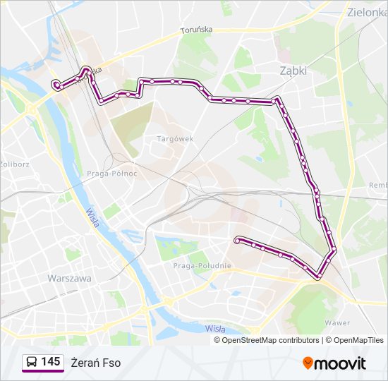 145 bus Line Map