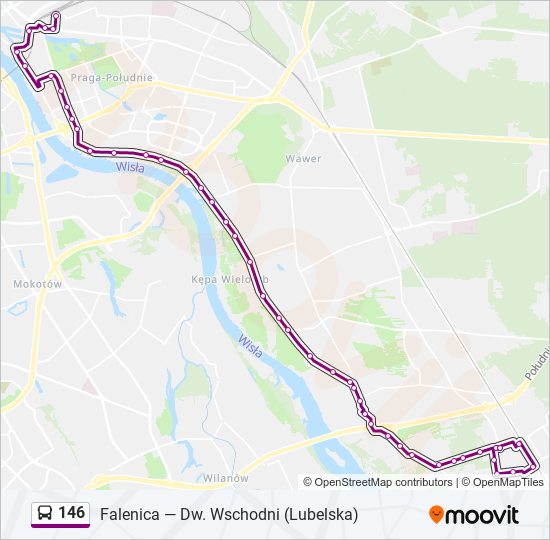 146 bus Line Map