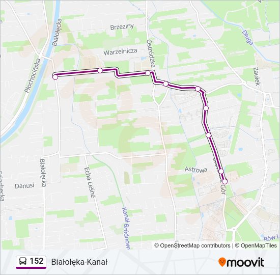 152 bus Line Map