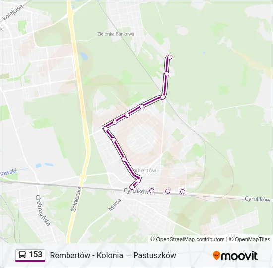 153 Bus Line Map