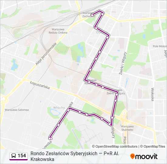 154 Bus Line Map