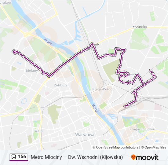 156 bus Line Map