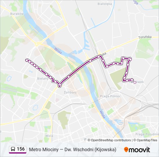 156 bus Line Map