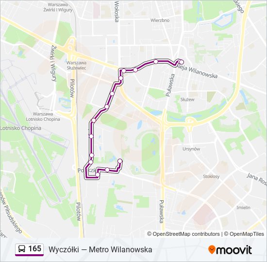 165 bus Line Map