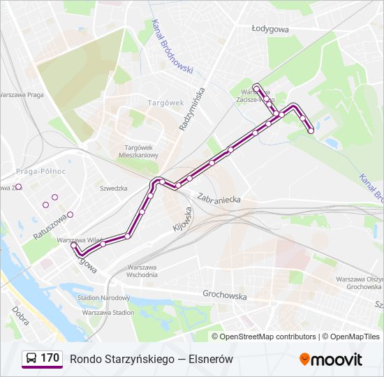 170 bus Line Map