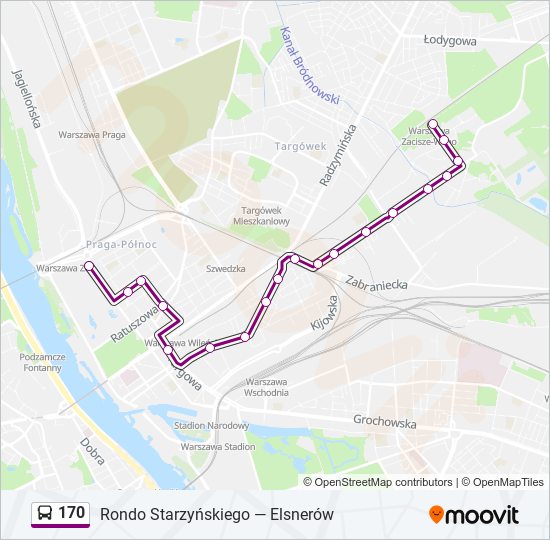 170 bus Line Map