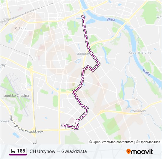 185 bus Line Map