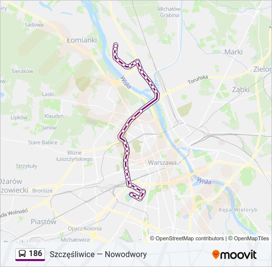 186 bus Line Map