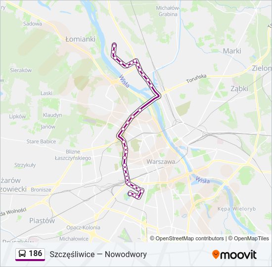 186 Bus Line Map