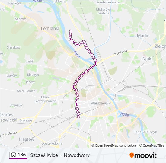 186 bus Line Map