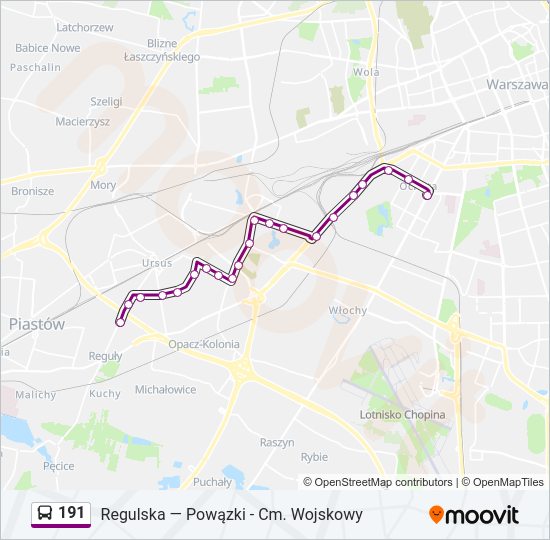 191 Bus Line Map