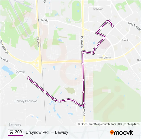 209 Bus Line Map