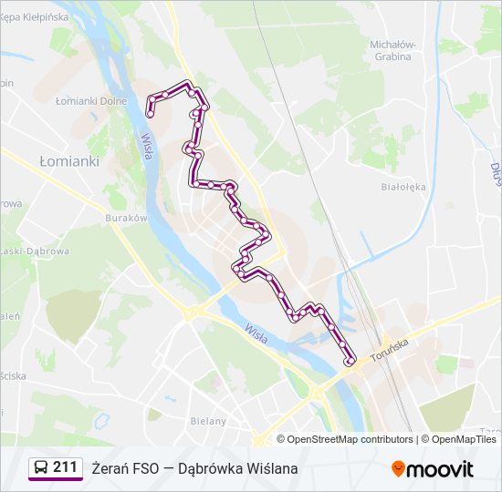 211 bus Line Map