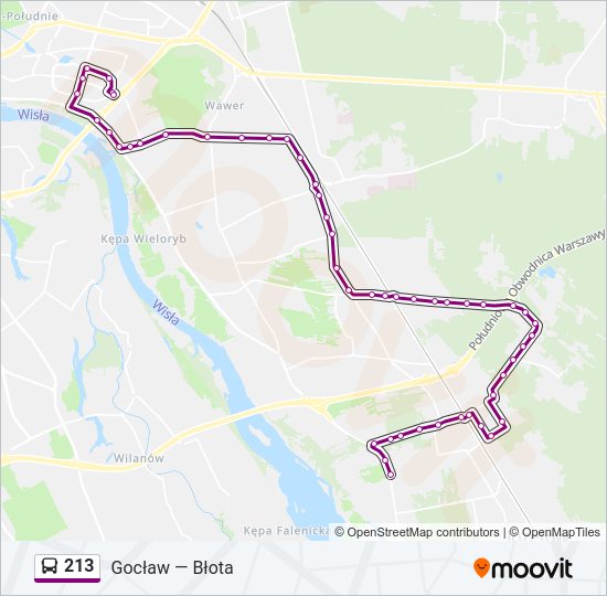 213 bus Line Map