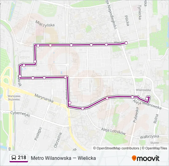 218 Bus Line Map