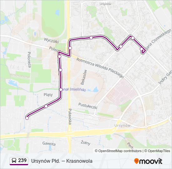 239 bus Line Map