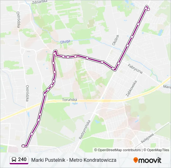 Автобус 240: карта маршрута
