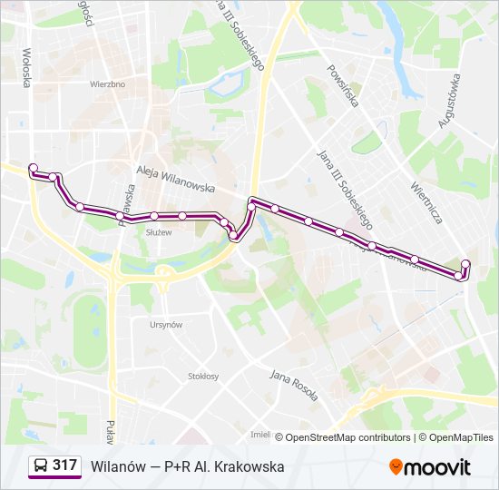 317 bus Line Map