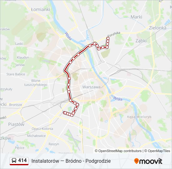 414 bus Line Map