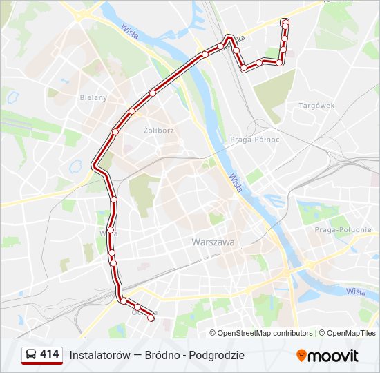 414 bus Line Map