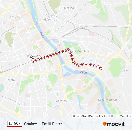 507 bus Line Map