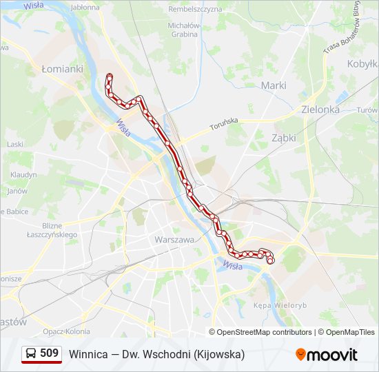 509 bus Line Map