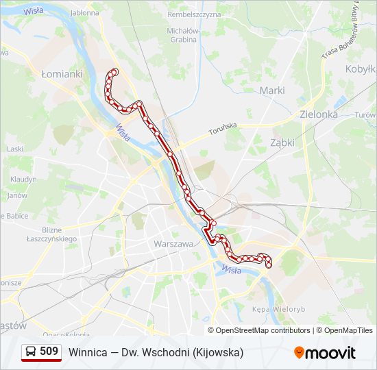 509 bus Line Map