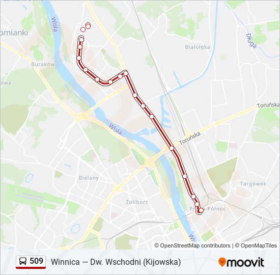 509 bus Line Map