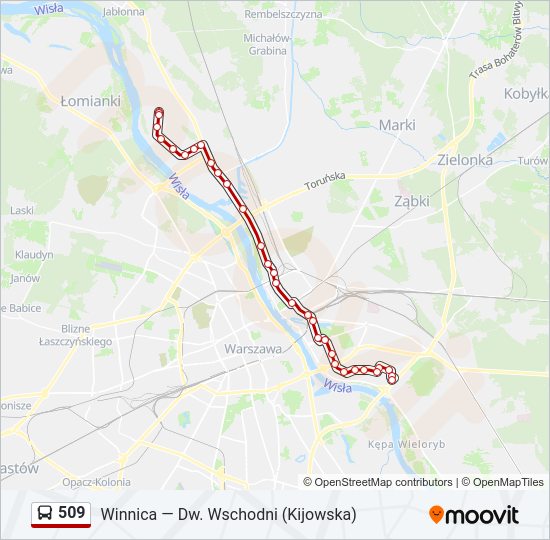 509 bus Line Map