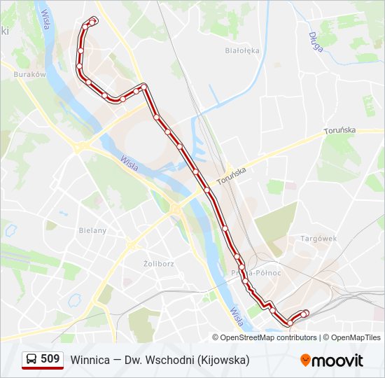 509 bus Line Map