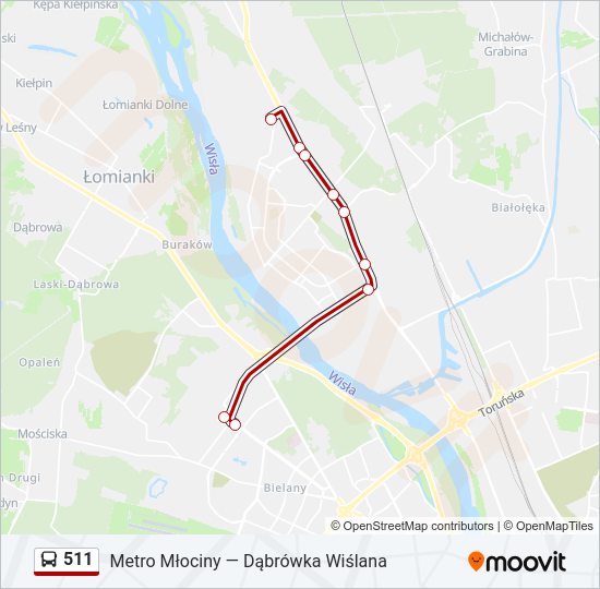 511 bus Line Map