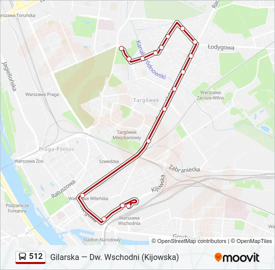 512 Bus Line Map