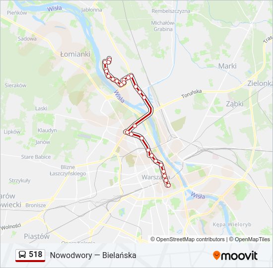 518 bus Line Map