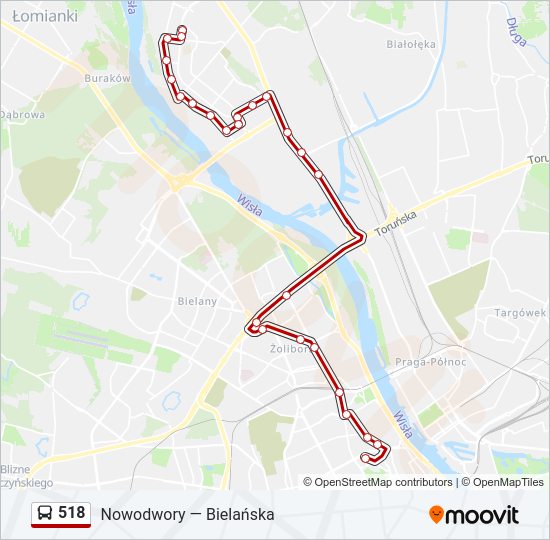 518 bus Line Map