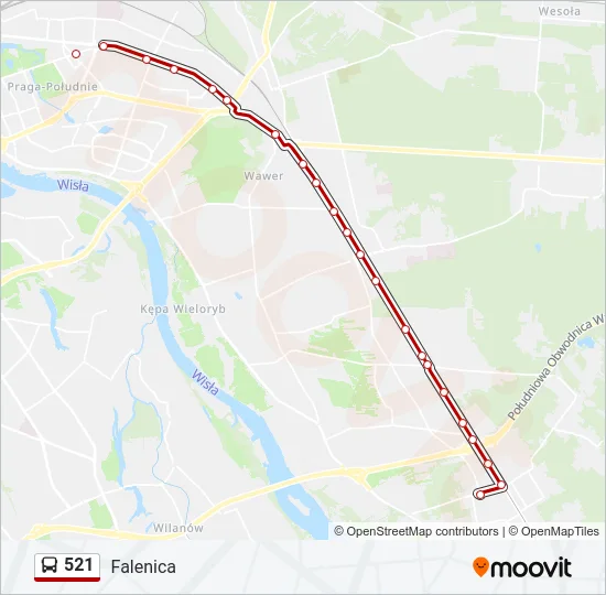 521 Bus Line Map