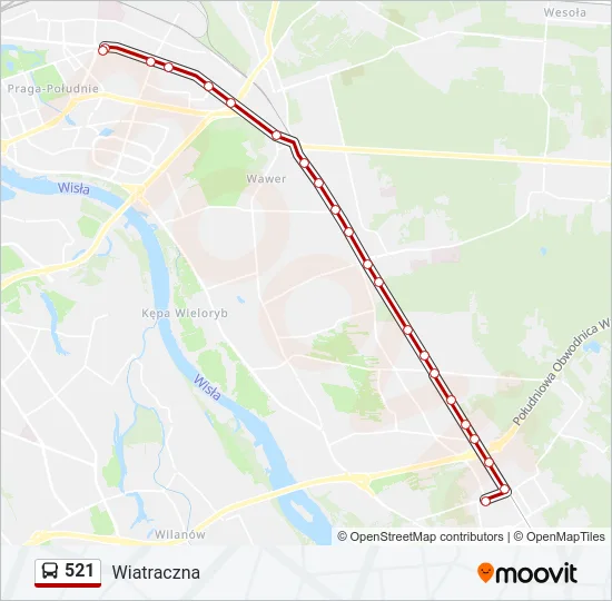 521 Bus Line Map