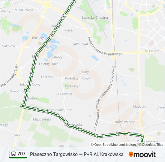 707 bus Line Map