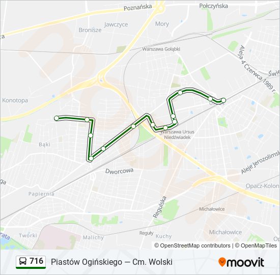 716 bus Line Map