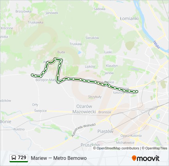 729 bus Line Map