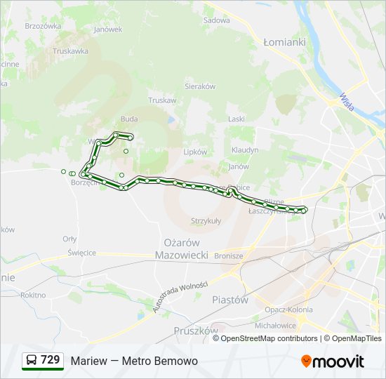 729 bus Line Map