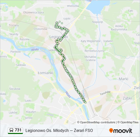 731 bus Line Map