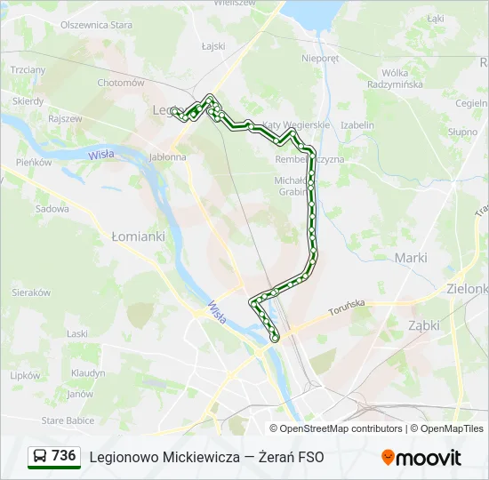 736 Bus Line Map