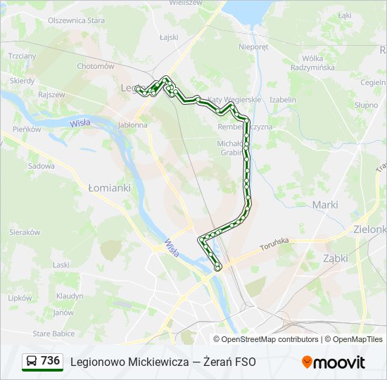 736 bus Line Map