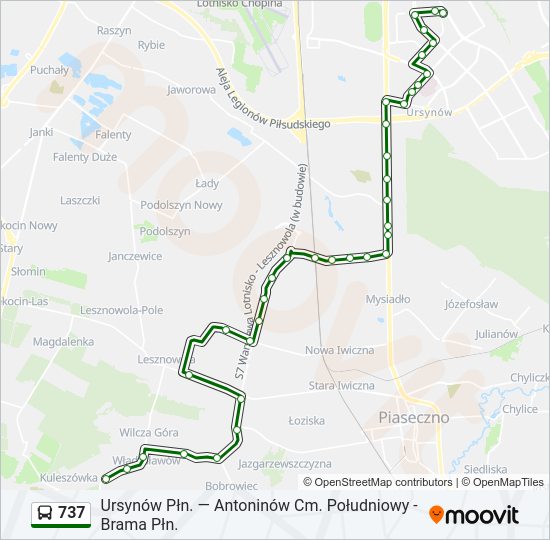 737 bus Line Map