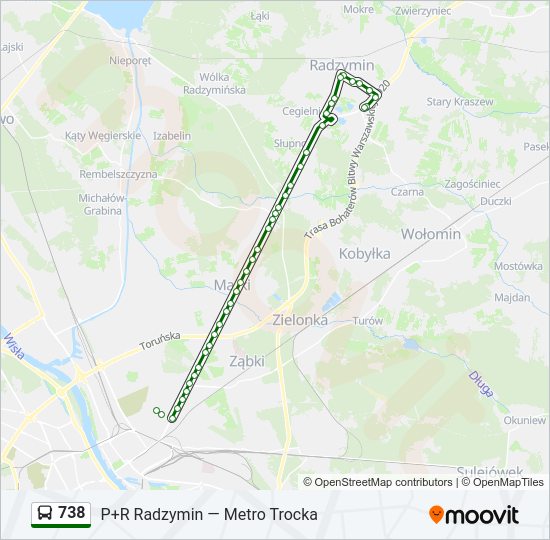 738 bus Line Map