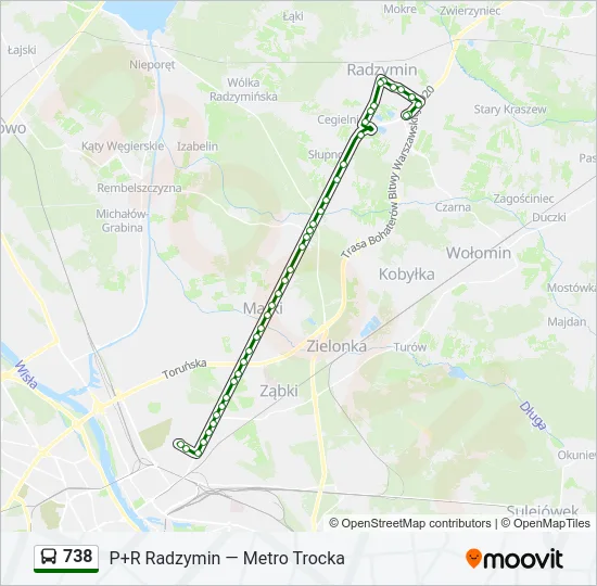 738 Bus Line Map