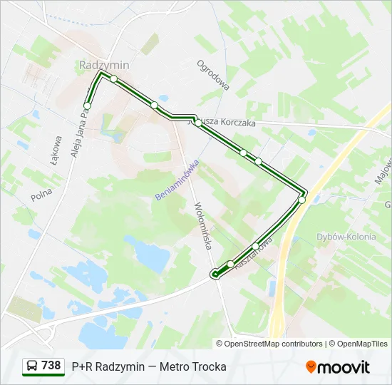 738 Bus Line Map